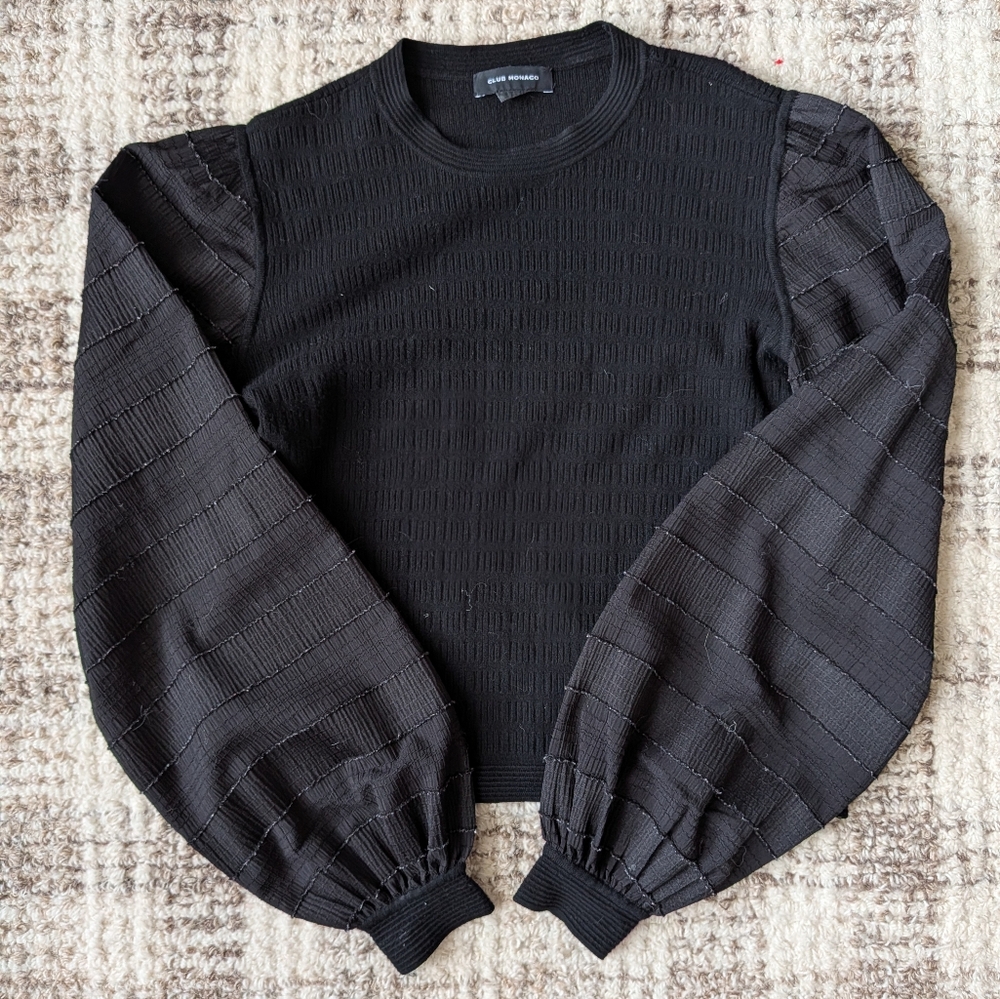 Club Monaco Black Textured Sweater
